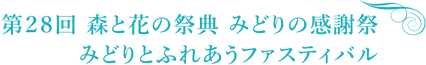  第２８回　森と花の祭典　みどりの感謝祭　みどりとふれあうファスティバル